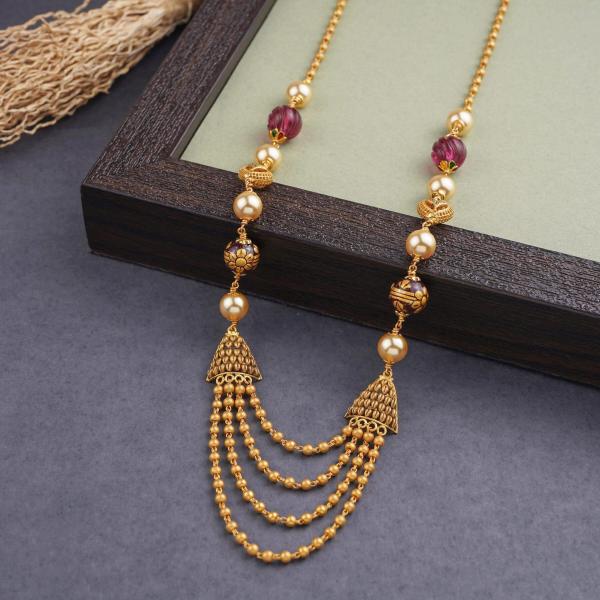 Beautiful Layered Gold Mala with Beautiful Beads 