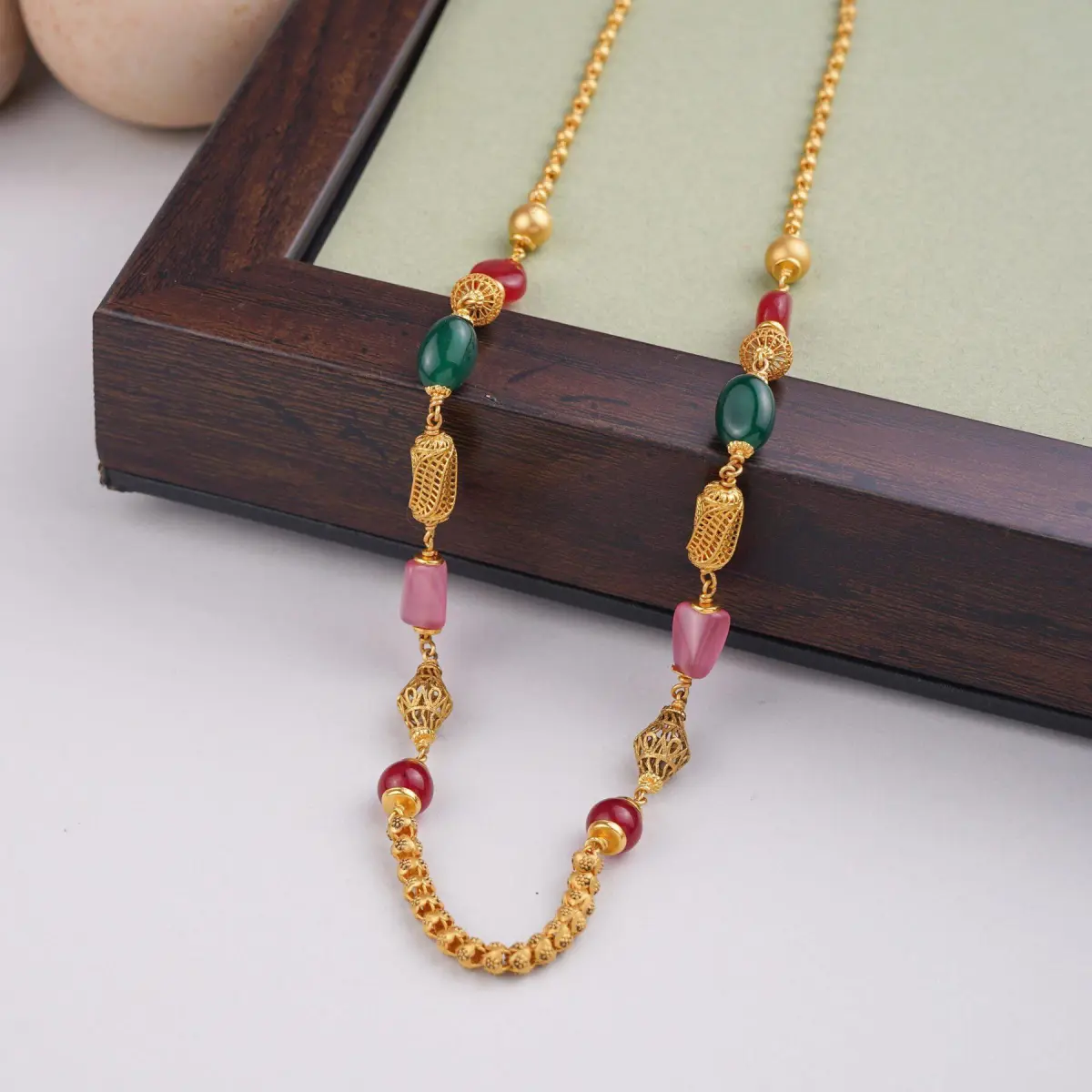 Gold Matar Mala in Amazing Design and Beads 