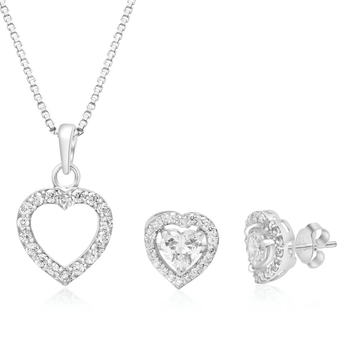 925 Sterling Silver Natural Heart Gemstone Pendent Set for Women & Girls