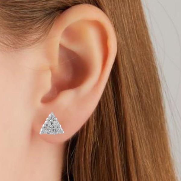 925 Sterling Silver Swarovski Zirconia Minimalistic Designer Stud Earrings