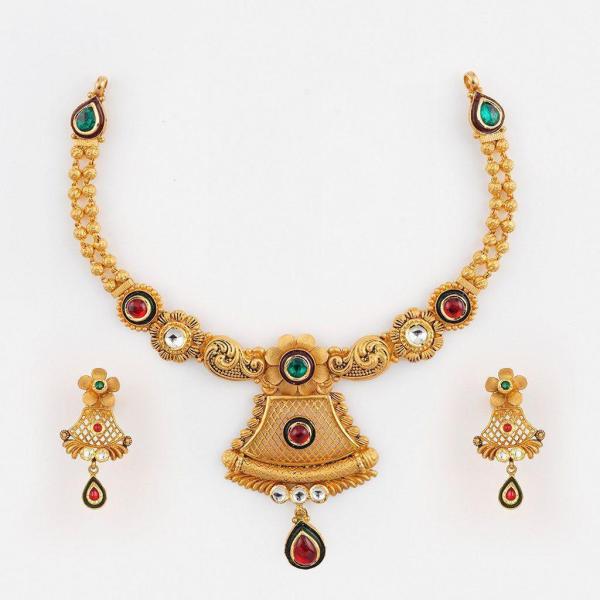 Elegant Gold Antique Necklace For Ladies with Beautiful Design 