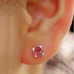 925 Sterling Silver Real Garnet Gemstone Round Shape Stud Earrings