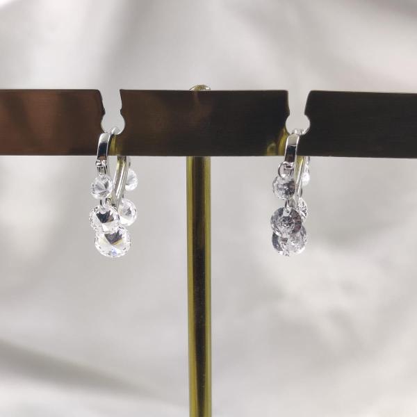 925 Sterling Silver White Lady Swarovski Danglers