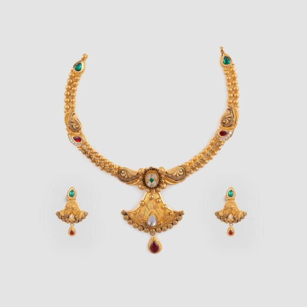 Beautiful Gold Antique Necklace Set for Ladies with Amazing Design 