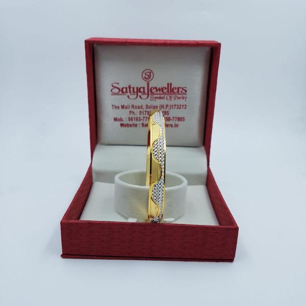 Gold Kara With Platinum Polish for Gents