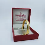 Gold Gents Kara With Platinum Polish in Single Line
