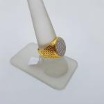 Beautiful Gold Gents Ring in Round Shape with Zerkons