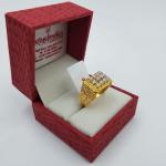 Gold Gents Ring in Square Shape with Zerkons