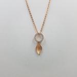 FABULOUS ROSE GOLD CHAIN WITH BEAUTIFUL ZERKON PENDANT