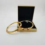 Beautiful Gold Light Weight Kara Pair for Ladies with Beautiful Design 