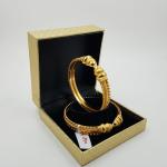 Amazing Gold Solid Kara Pair for Ladies with Plain Design 