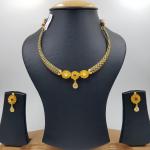 Adoreable Gold Light Weight Hasli Set with Flowers Design 