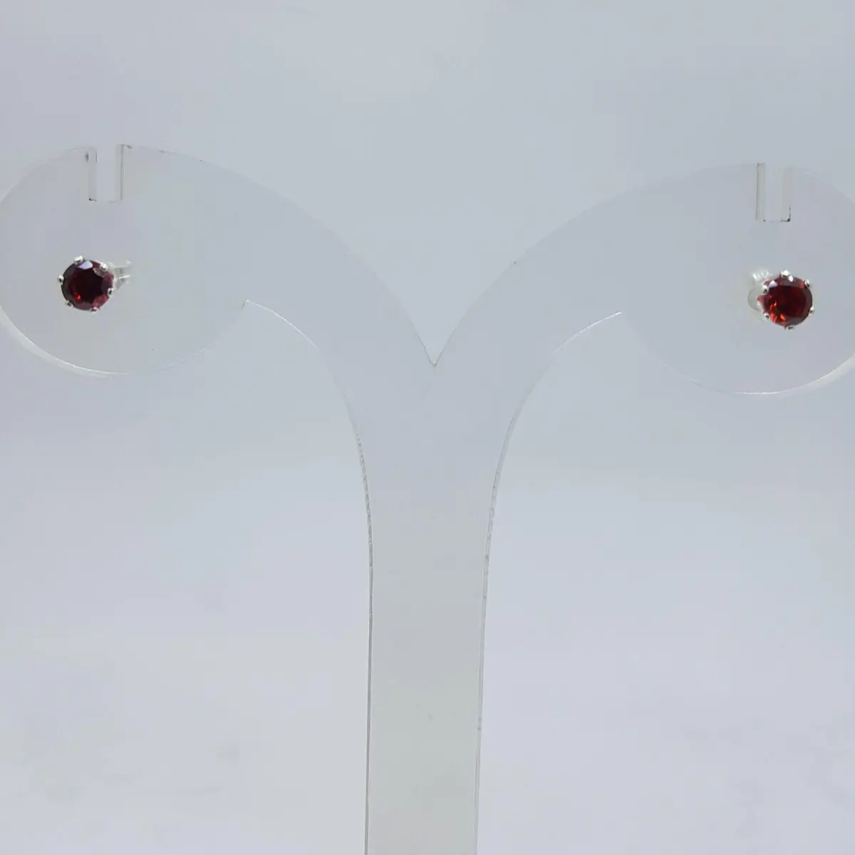 SILVER RED COLOR STUDS FOR LADIES 