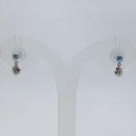 SILVER HEART SHAPED STUDS WITH SKY-BLUE STONE