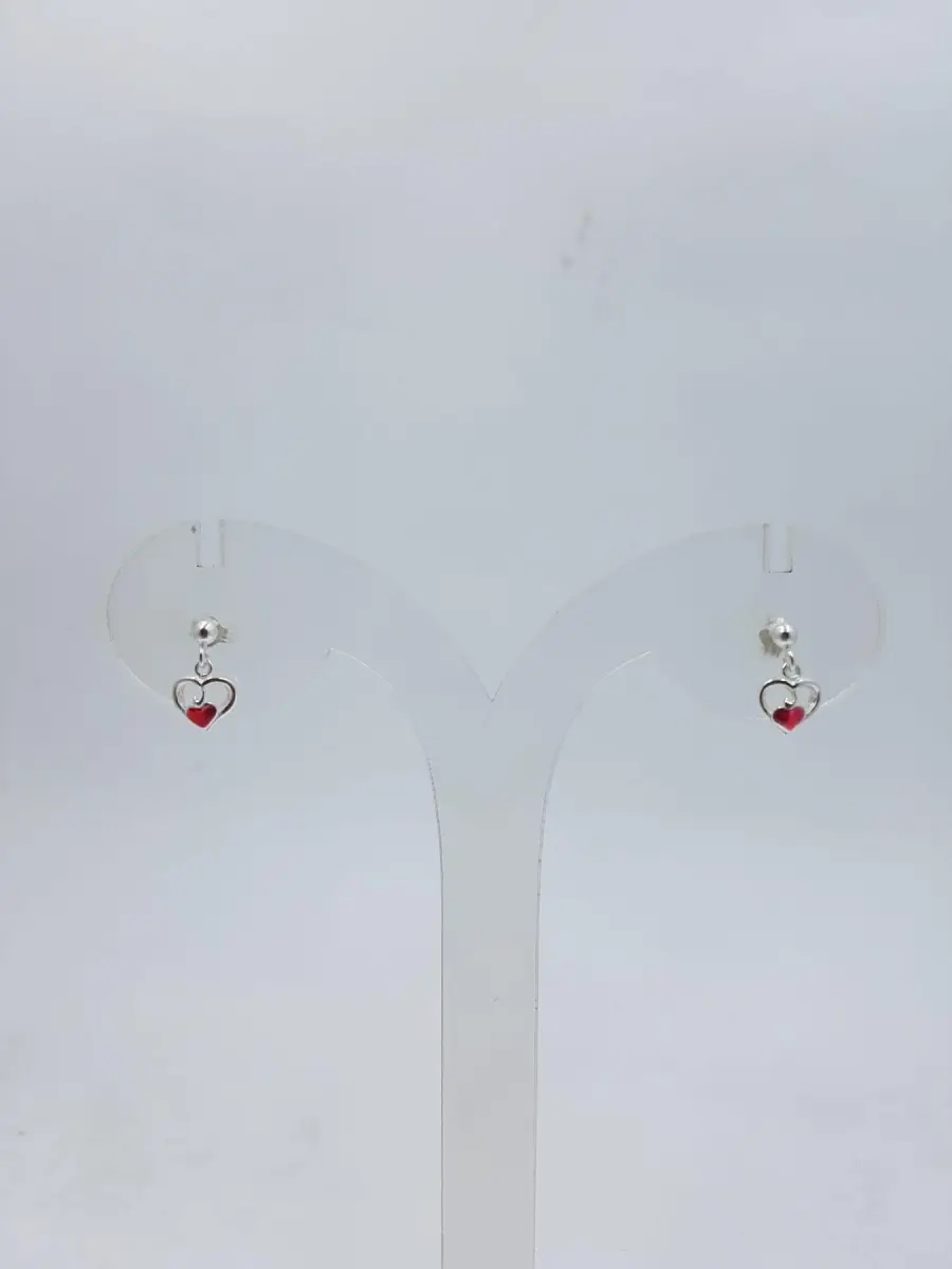 925 SILVER EARRINGS IN HEART SHAPE