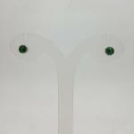 SILVER GREEN ROUND STUDS