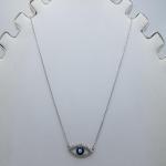 ELEGANT STERLING SILVER EVIL-EYE CHAIN IN DARK BLUE COLOR