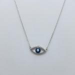 ELEGANT STERLING SILVER EVIL-EYE CHAIN IN DARK BLUE COLOR