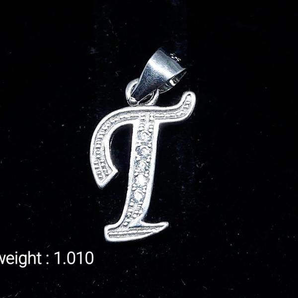 925 Sterling Silver Pendant In T Alphabet