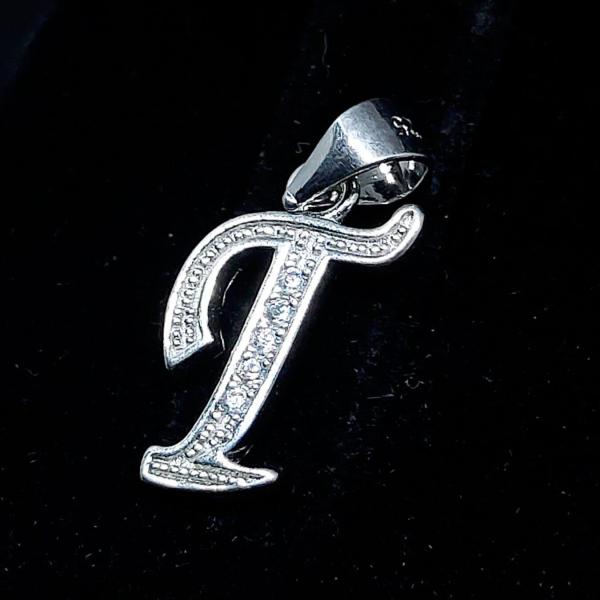 925 Sterling Silver Pendant In T Alphabet