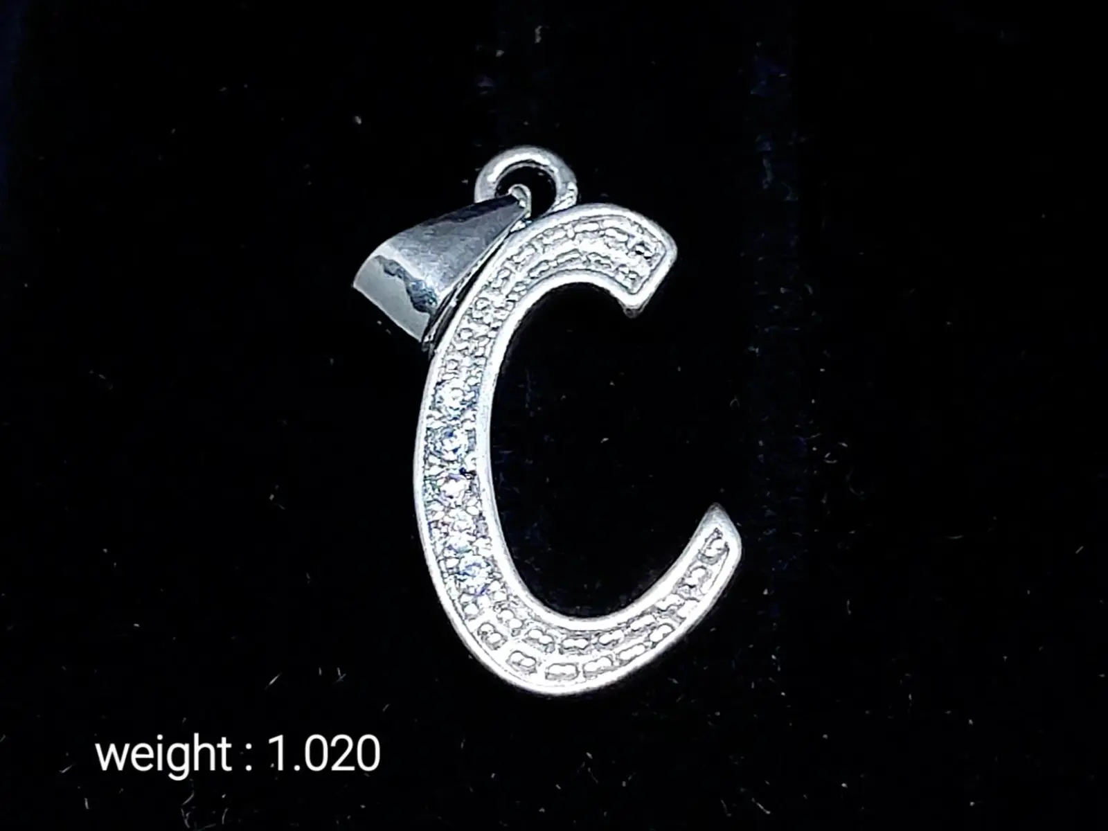 925 Sterling Silver Pendant In C Alphabet