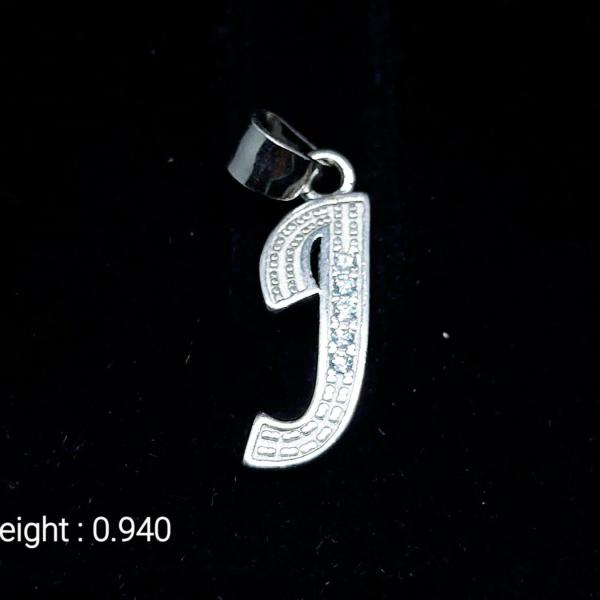 925 Sterling Silver Pendant In J Alphabet