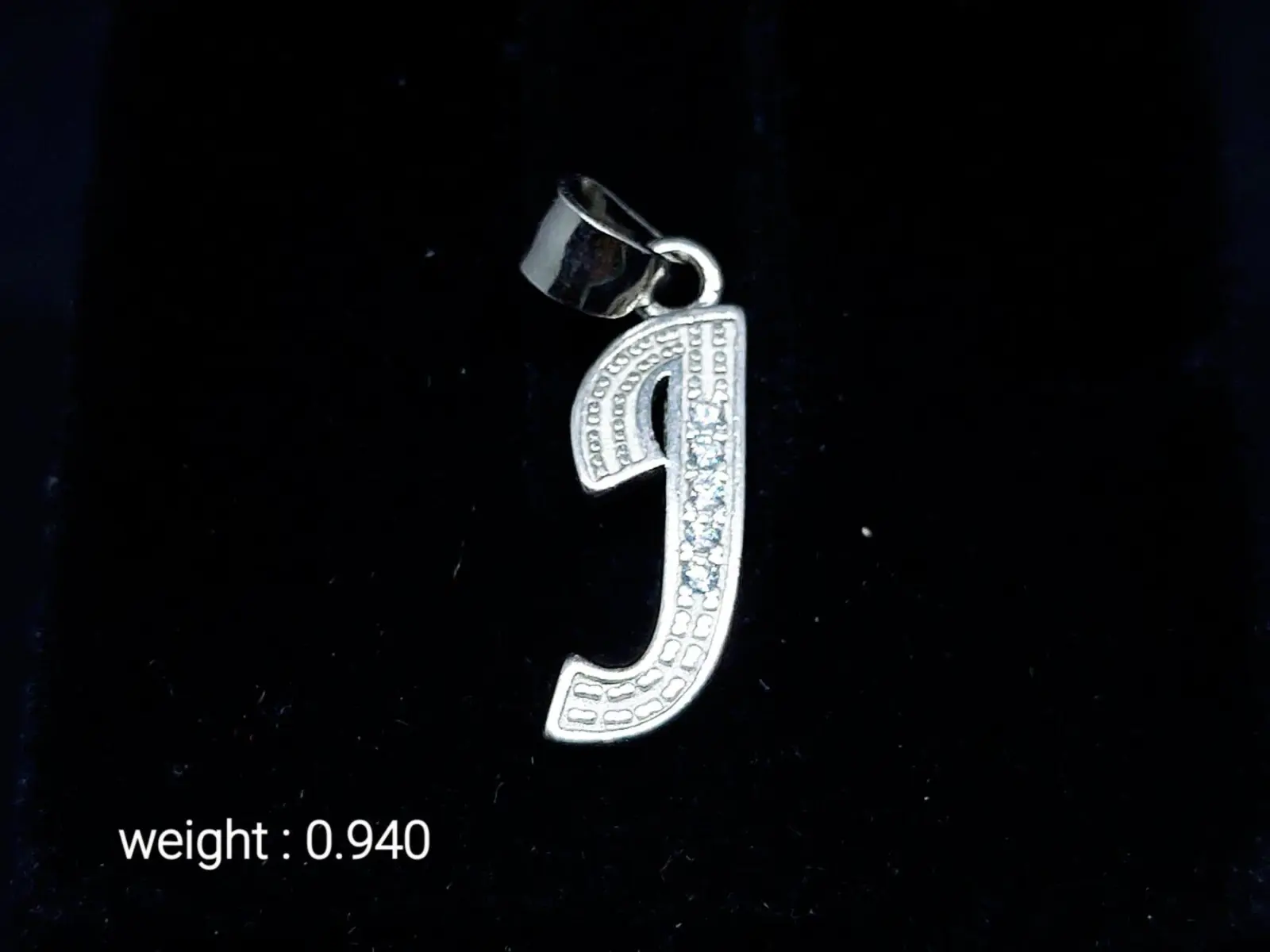 925 Sterling Silver Pendant In J Alphabet