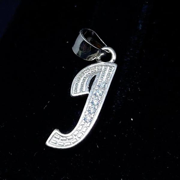 925 Sterling Silver Pendant In J Alphabet