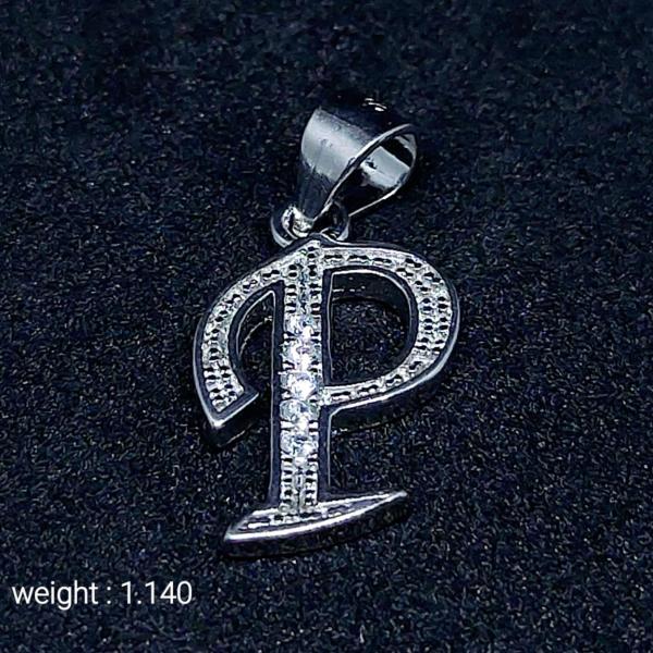 925 Sterling Silver Pendant In P Alphabet