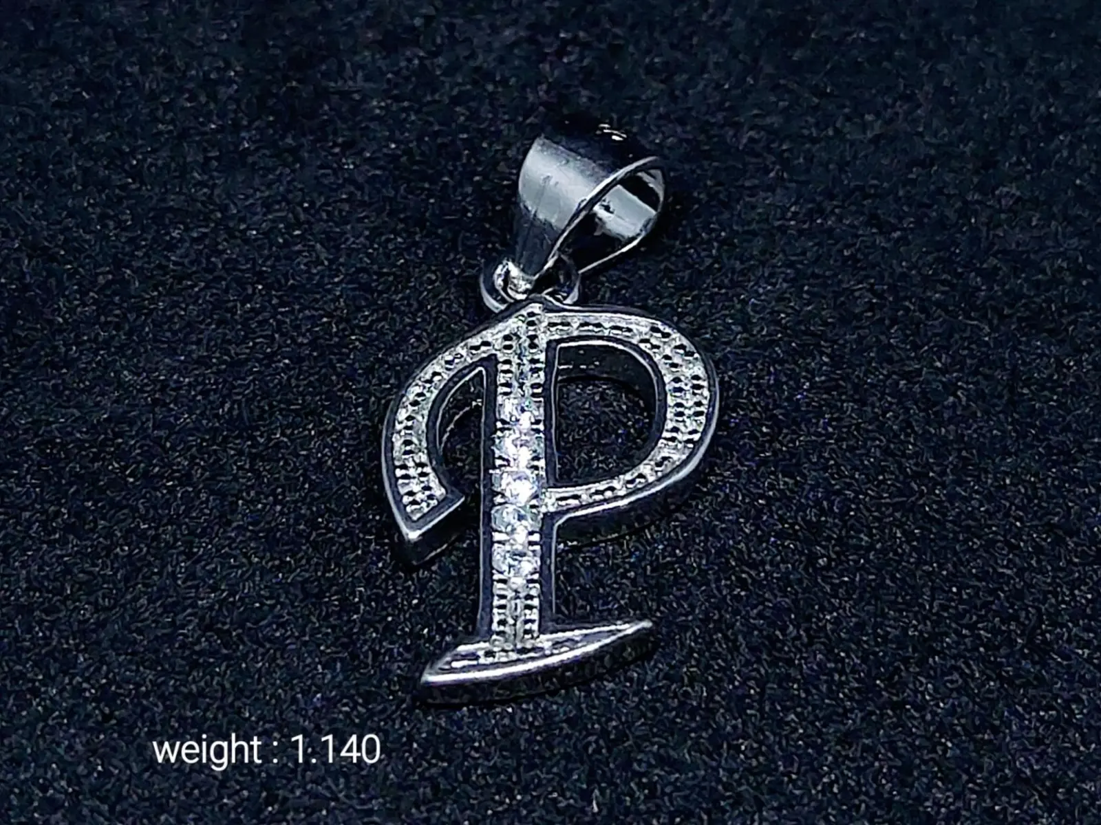 925 Sterling Silver Pendant In P Alphabet