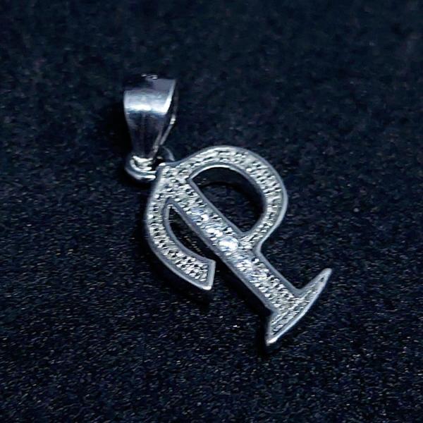 925 Sterling Silver Pendant In P Alphabet