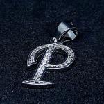 925 Sterling Silver Pendant In P Alphabet