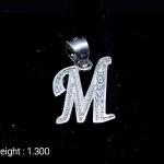 925 Sterling Silver Pendant In M Alphabet