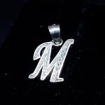 925 Sterling Silver Pendant In M Alphabet