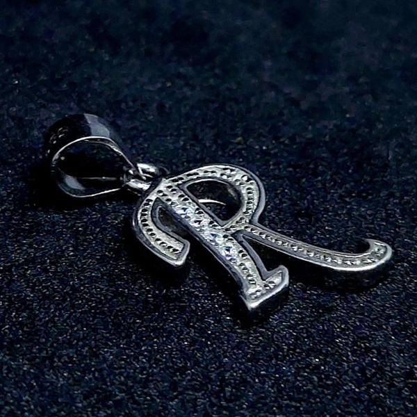 925 Sterling Silver Pendant In R Alphabet