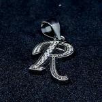 925 Sterling Silver Pendant In R Alphabet