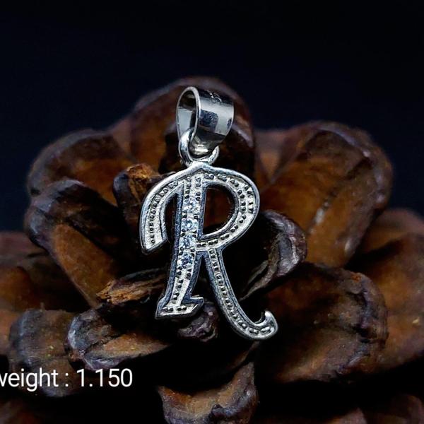 925 Sterling Silver Pendant In R Alphabet