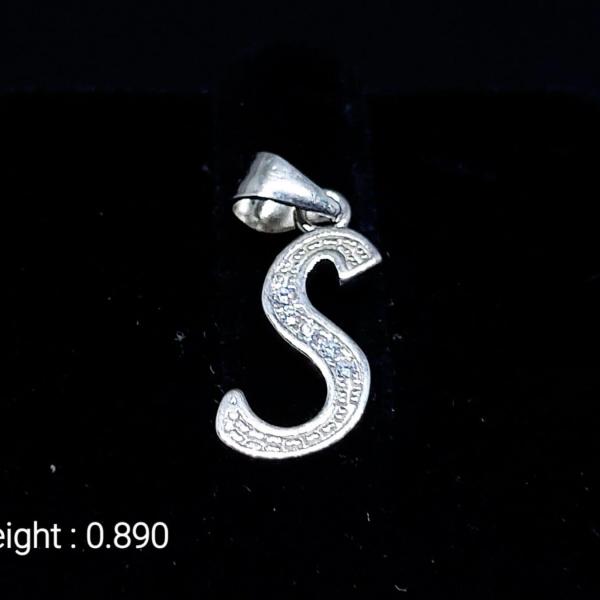 925 Sterling Silver Pendant In S Alphabet