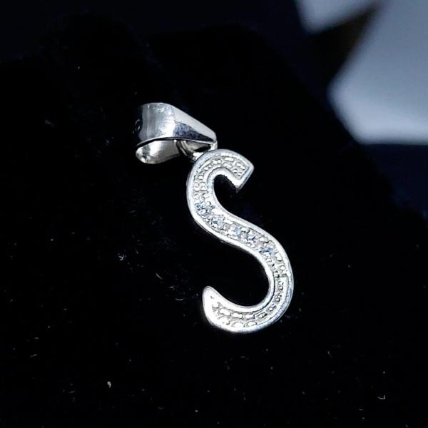 925 Sterling Silver Pendant In S Alphabet