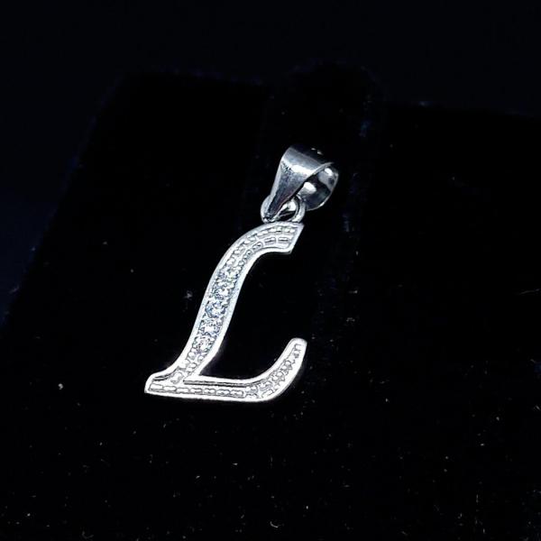 925 Sterling Silver Pendant In L Alphabet