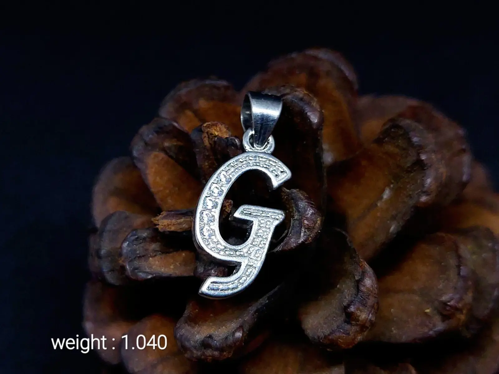 925 Sterling Silver Pendant In G Alphabet