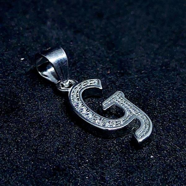 925 Sterling Silver Pendant In G Alphabet