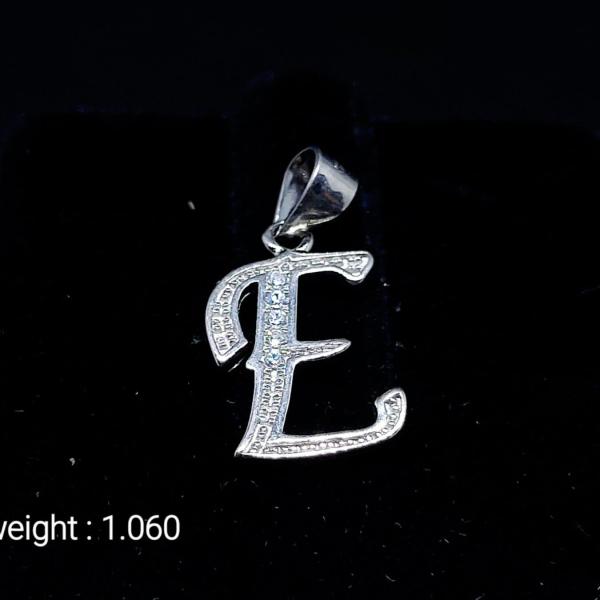 925 Sterling Silver Pendant In E Alphabet