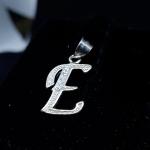 925 Sterling Silver Pendant In E Alphabet