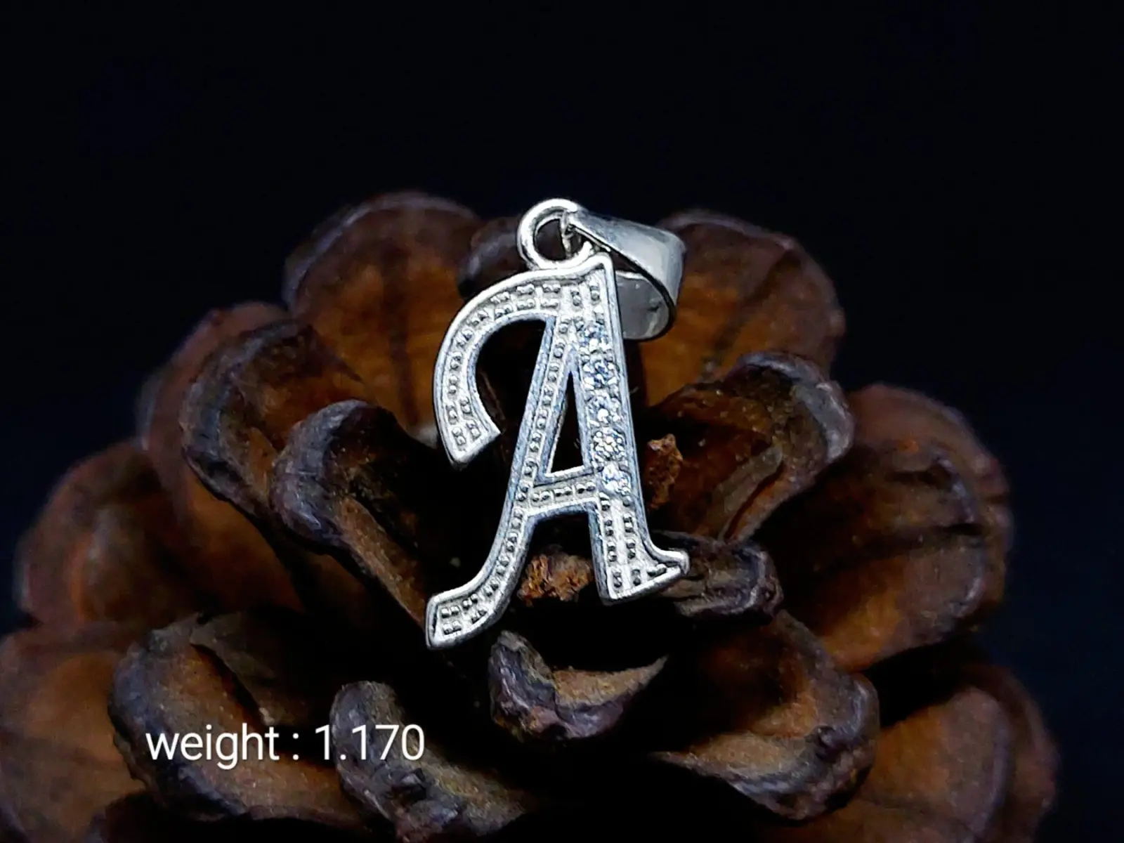 925 Sterling Silver Pendant In A Alphabet