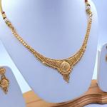 Gold Set ( Necklace with Jhale )