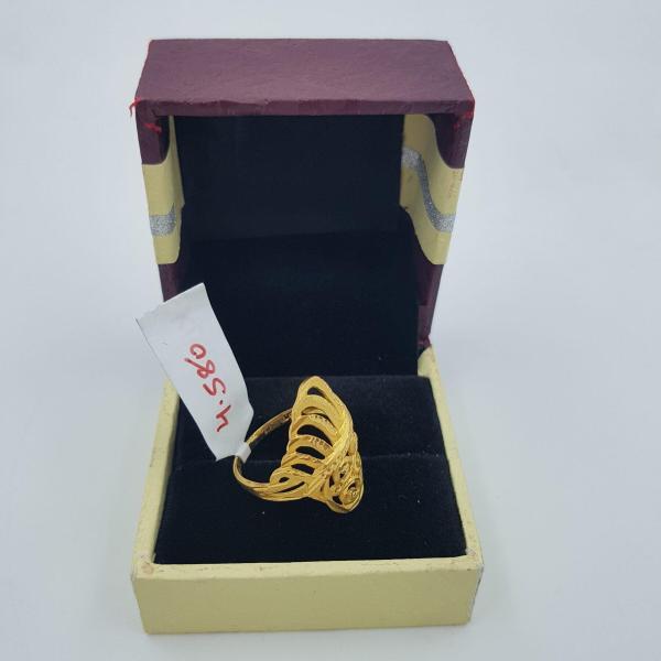 Gold Ladies Ring with Plain Design