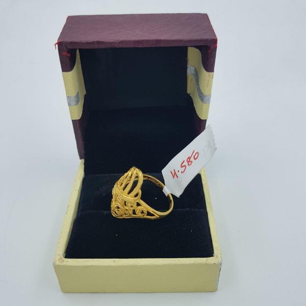 Gold Ladies Ring with Plain Design