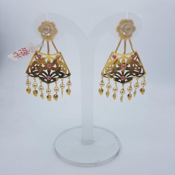 Designer Traditional Punjabi Jewellery Jadau Gold Kanta Pair