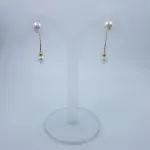 Gold Sui Dhaga/ Earrings For Women with White Pearls